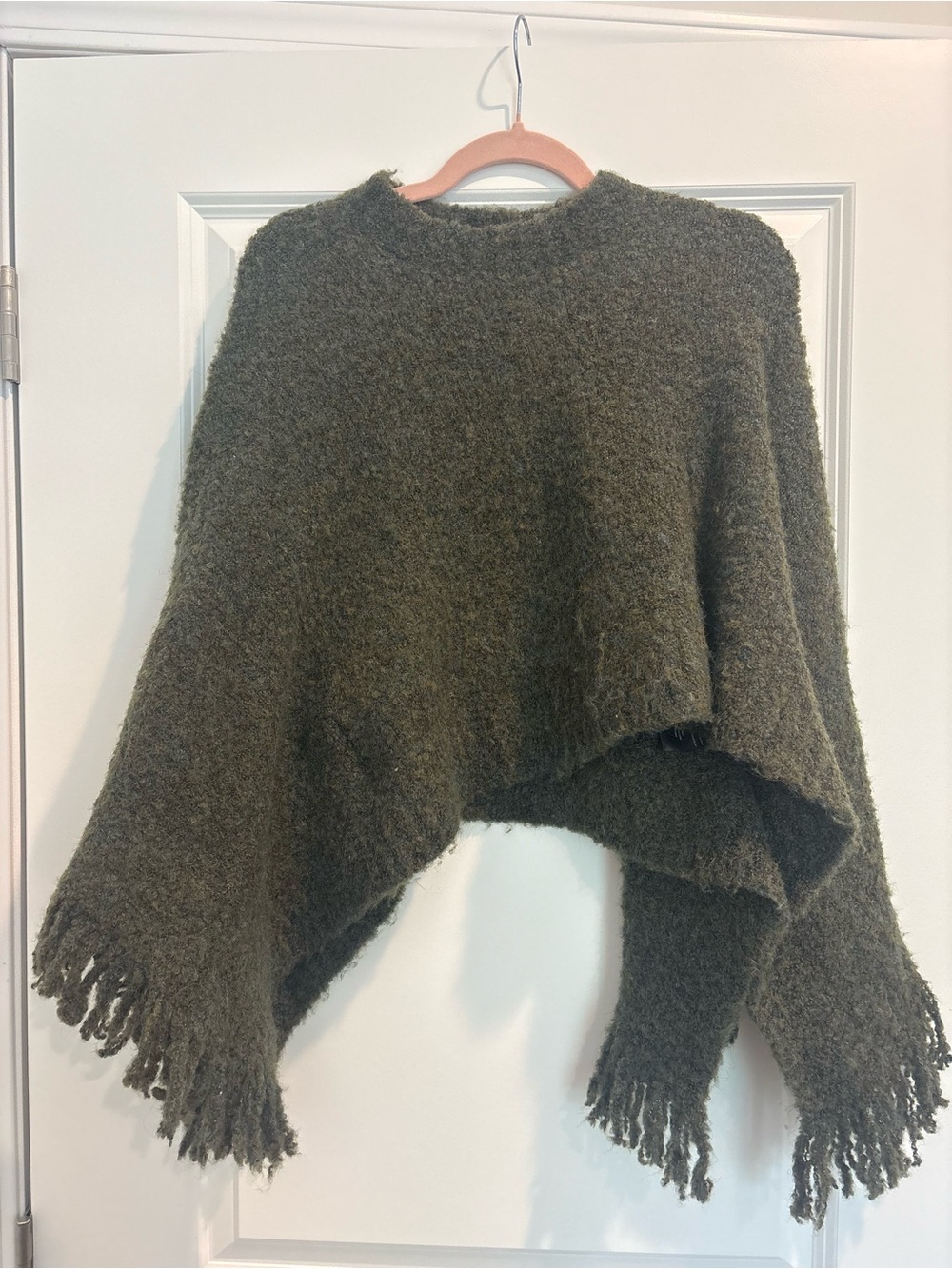 Anthropologie Cropped Moss Poncho Sweater OS